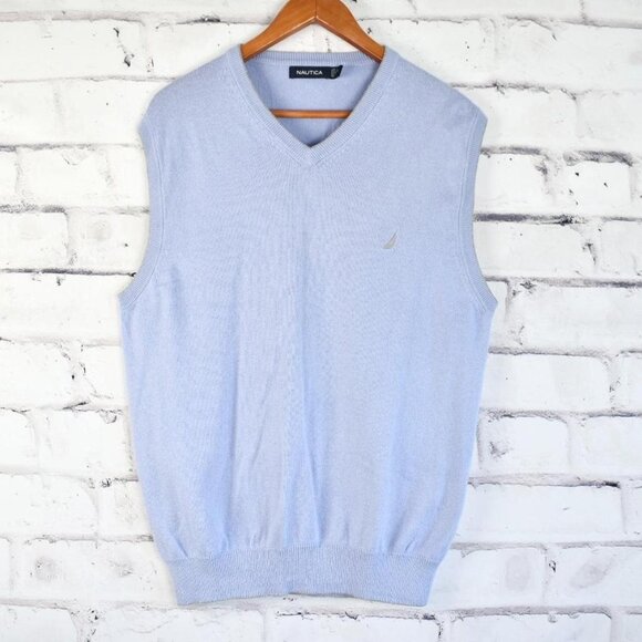 Light Academia Periwinkle lavender Nautica Sweater Vest M - Picture 1 of 7